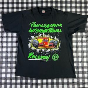 Indy Car Formula 1 Pennsylvania Race Track Racing 90s Vintage T Shirt Black  XL